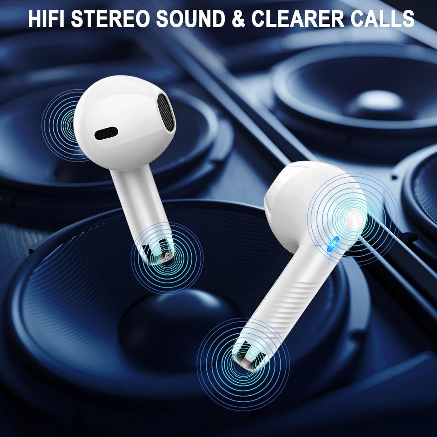 Wireless Earbuds Bluetooth 5.4 Deep Bass 40H Playtime ENC Mic Waterproof