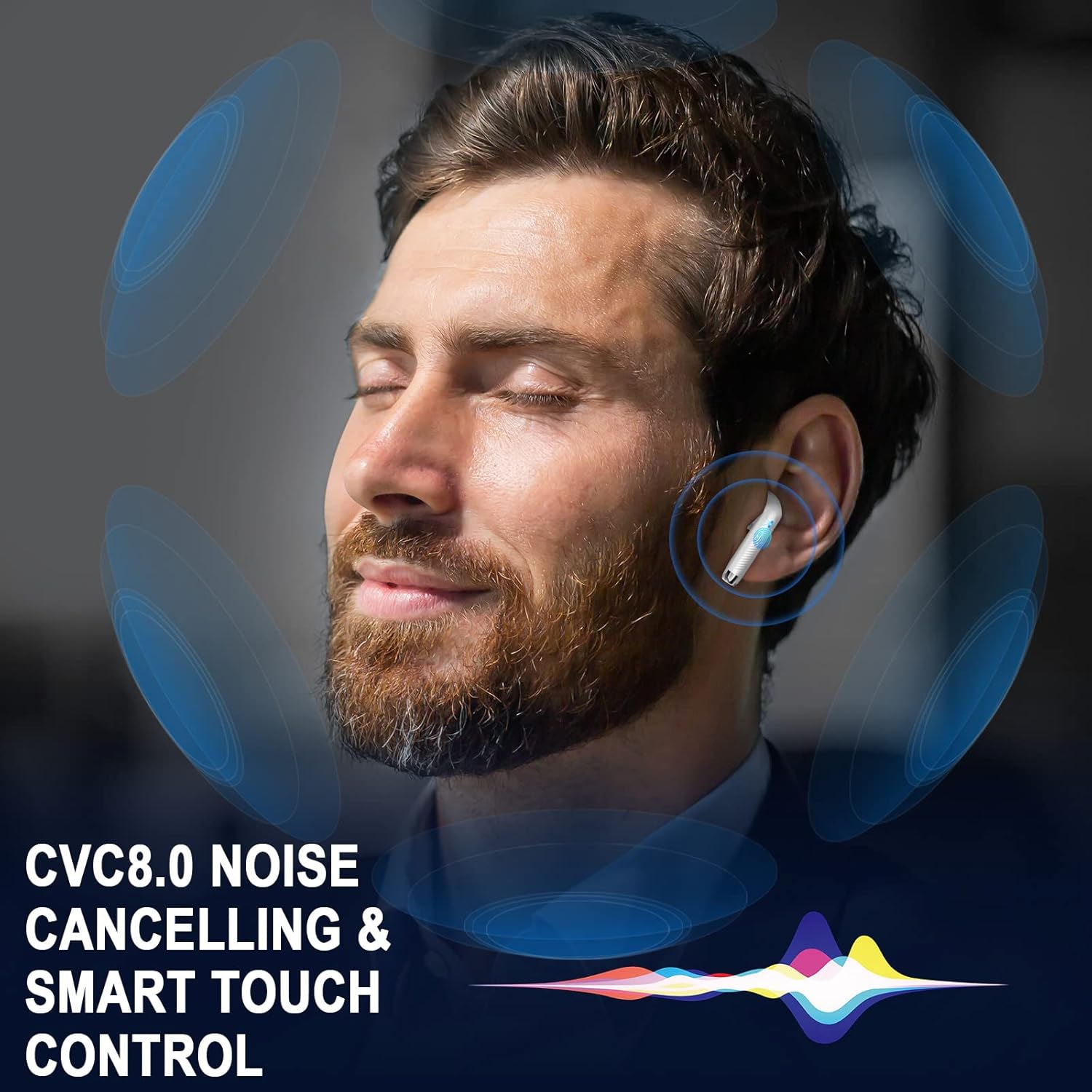 Wireless Earbuds Bluetooth 5.4 Deep Bass 40H Playtime ENC Mic Waterproof
