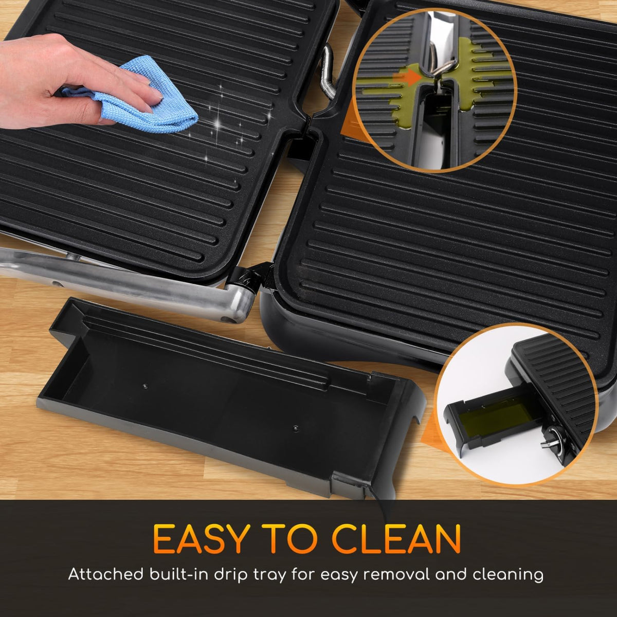 Panini Press 2000W Sandwich Toaster 180° Flat Open Large Grill Aigostar Electric