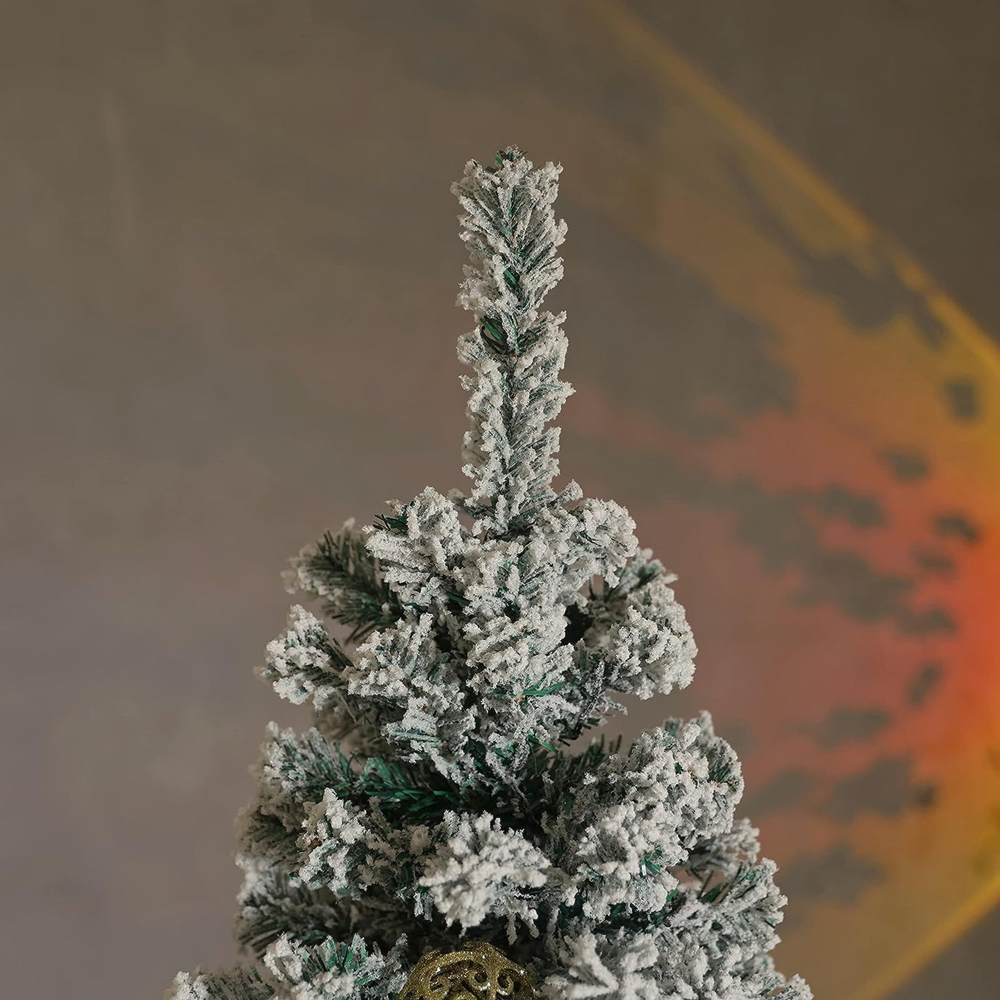 Asinse 7FT Snow Flocked Christmas Tree, Artificial Spruce with 1080 Tips & Metal Stand