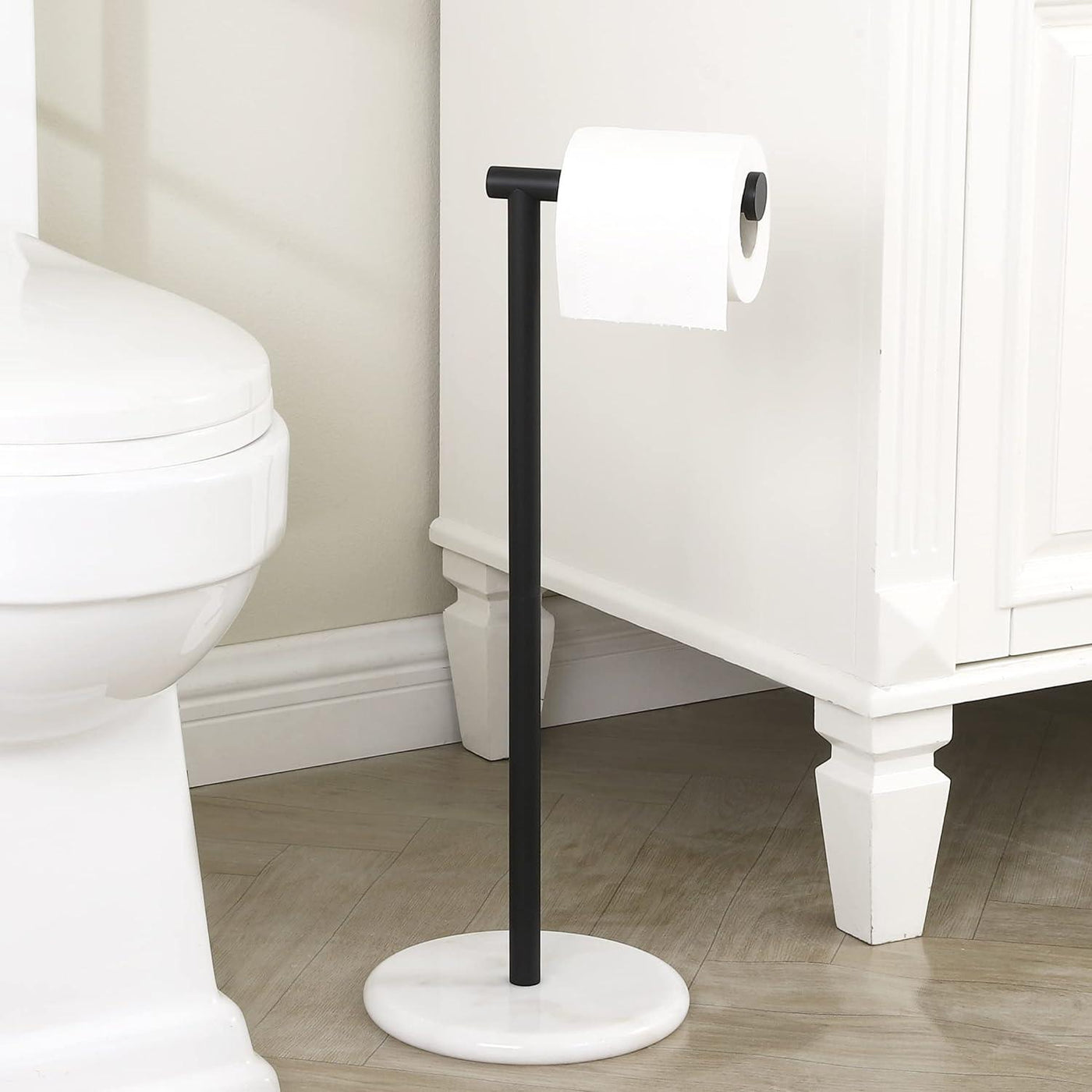KES Toilet Roll Holder Free Standing, Marble Base Silver/ Gold/ Black - Massive Discounts