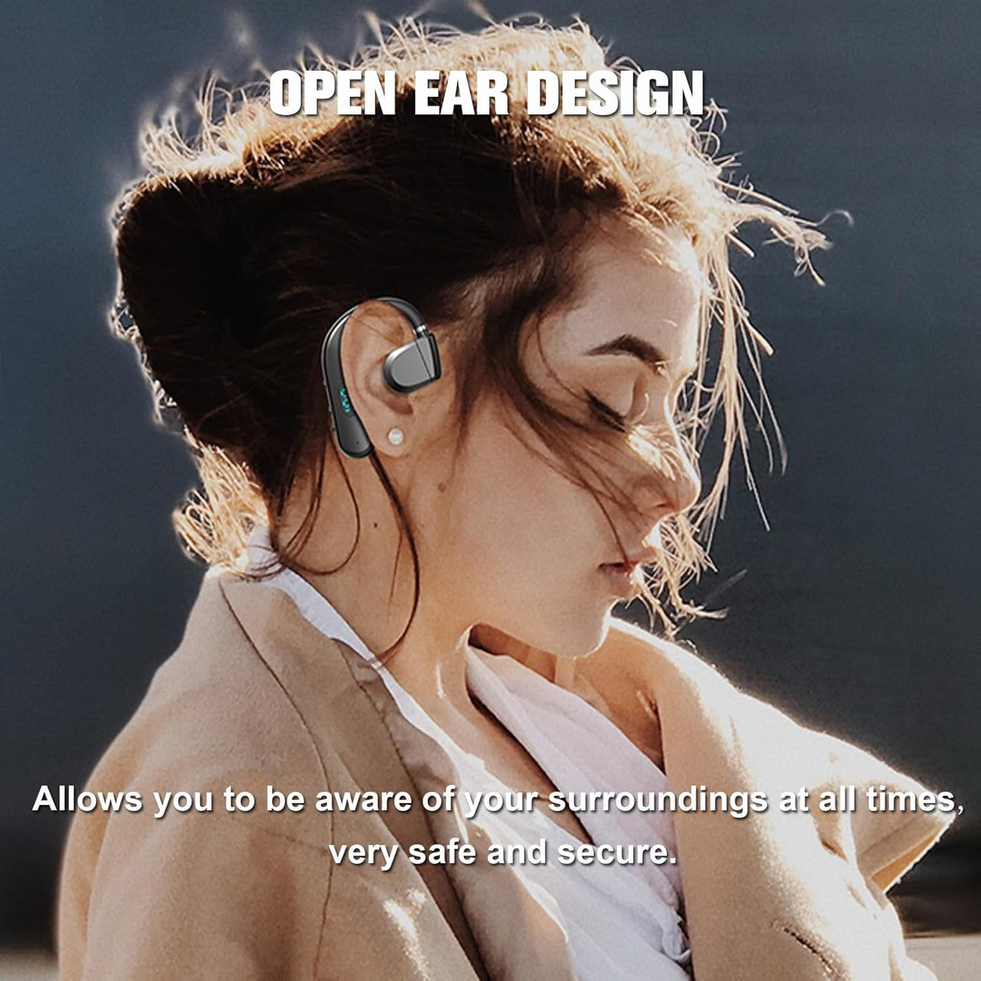 Bone Conduction Bluetooth 5.3 Headphones HiFi Sound Adjustable Sports Xmenha