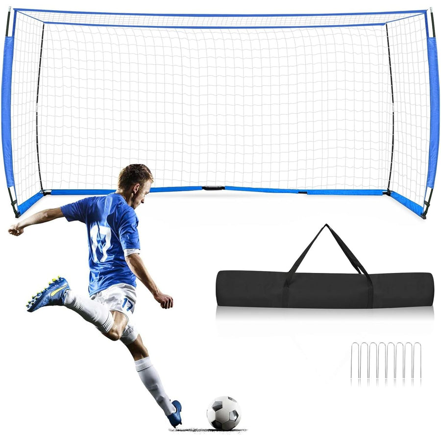 YHANEC 12x6 ft Portable Football Goal w/ Net & Carry Bag, Full Size for Backyard