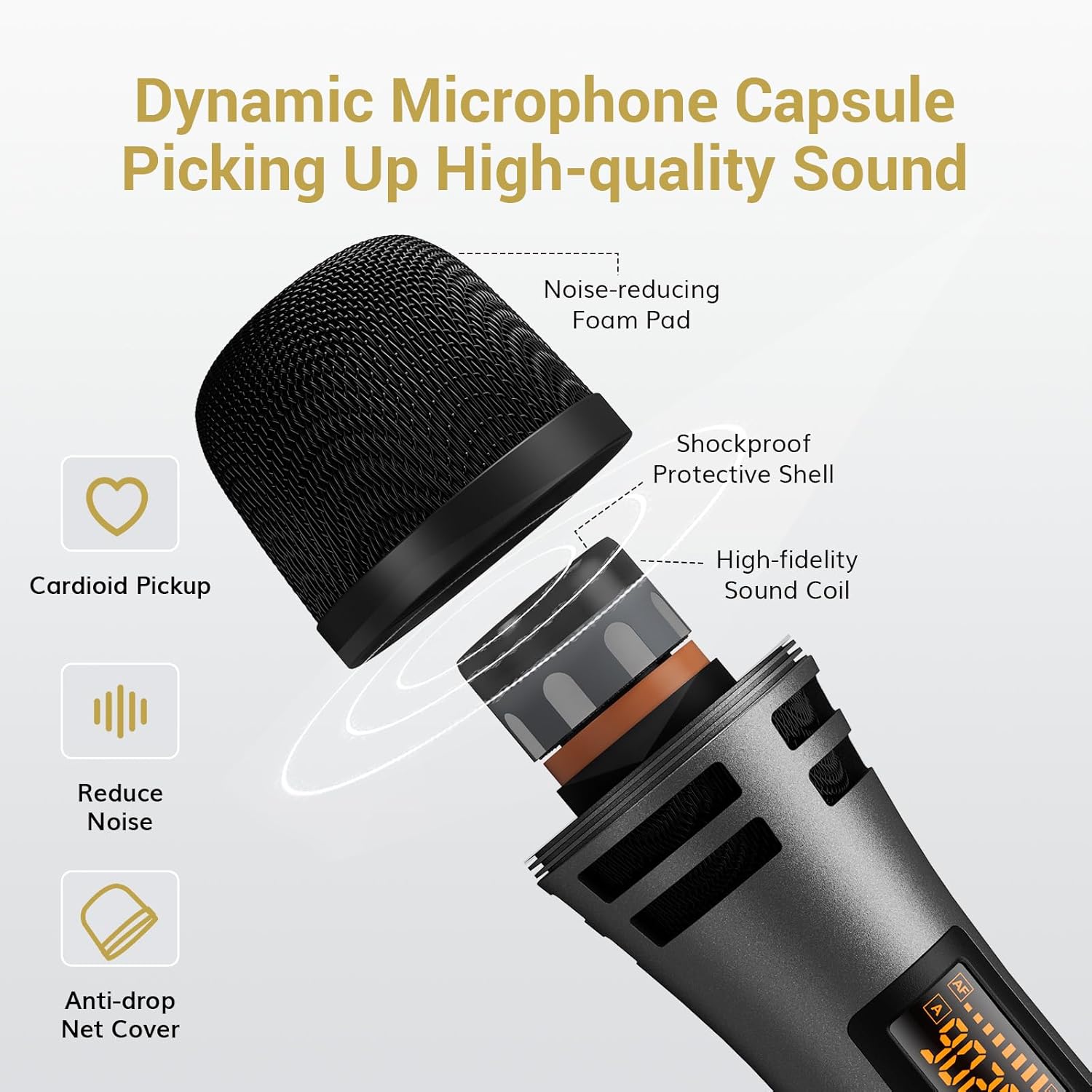 Wireless Microphones UHF Handheld Dynamic 60m Karaoke Mics TONOR Dual Set