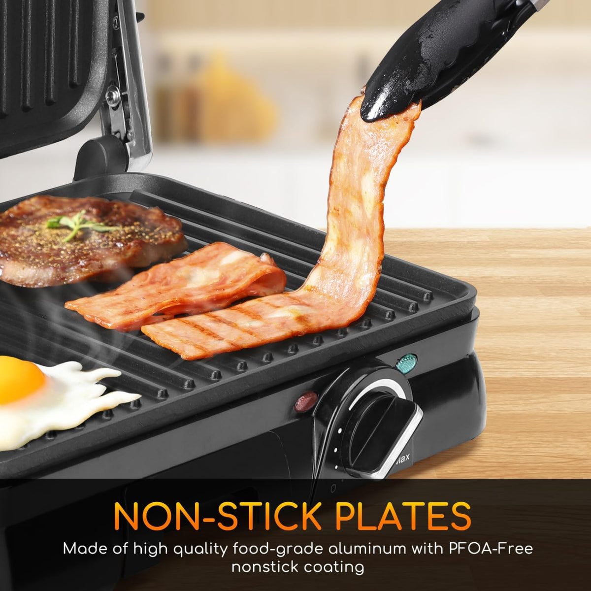 Panini Press 2000W Sandwich Toaster 180° Flat Open Large Grill Aigostar Electric