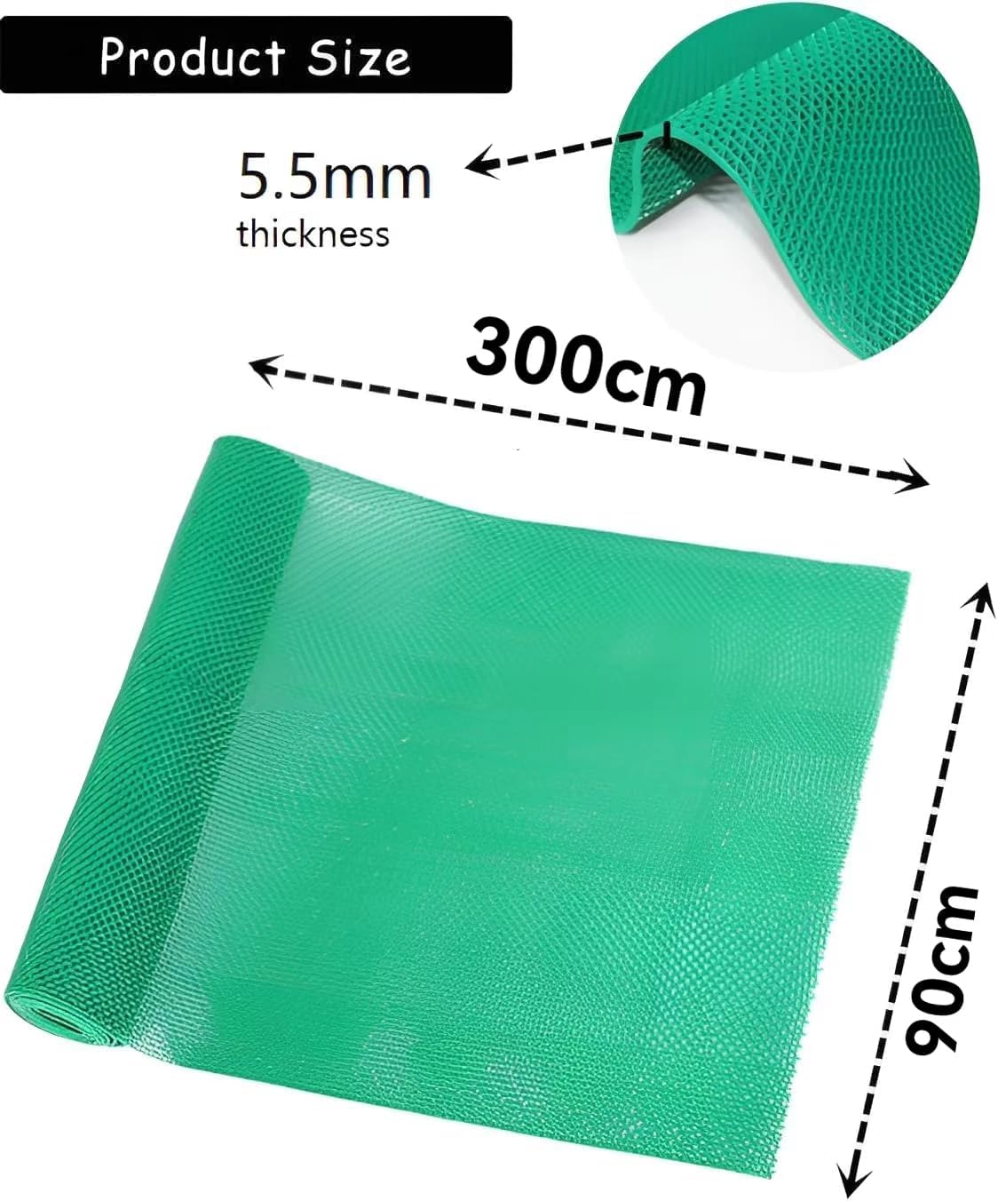 Non Slip Rubber Drainage Mat 300x90cm Heavy Duty Outdoor Floor Mat BWKJMY