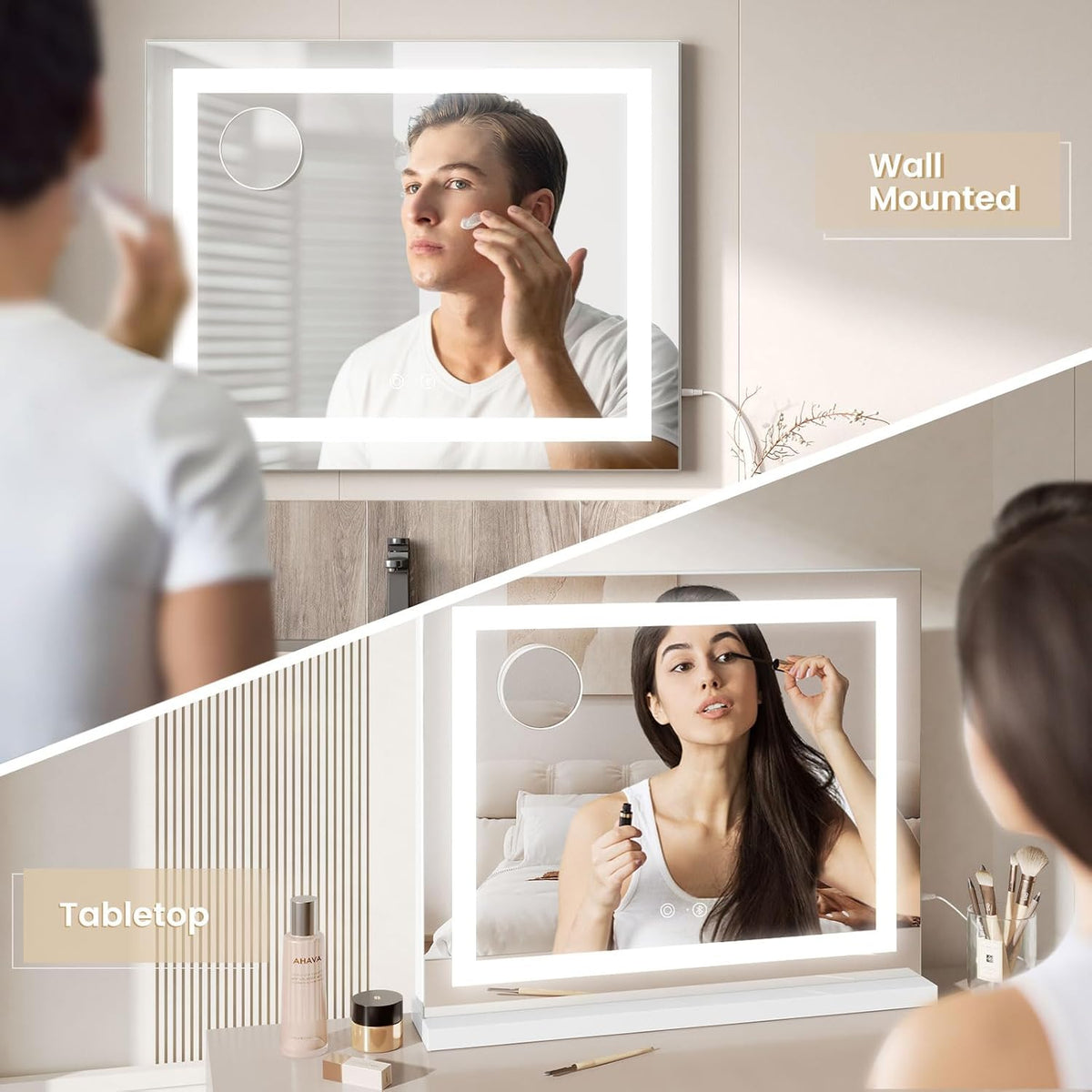 Hollywood Vanity Mirror 58x48cm Bluetooth LED Strip Light White Dripex Makeup