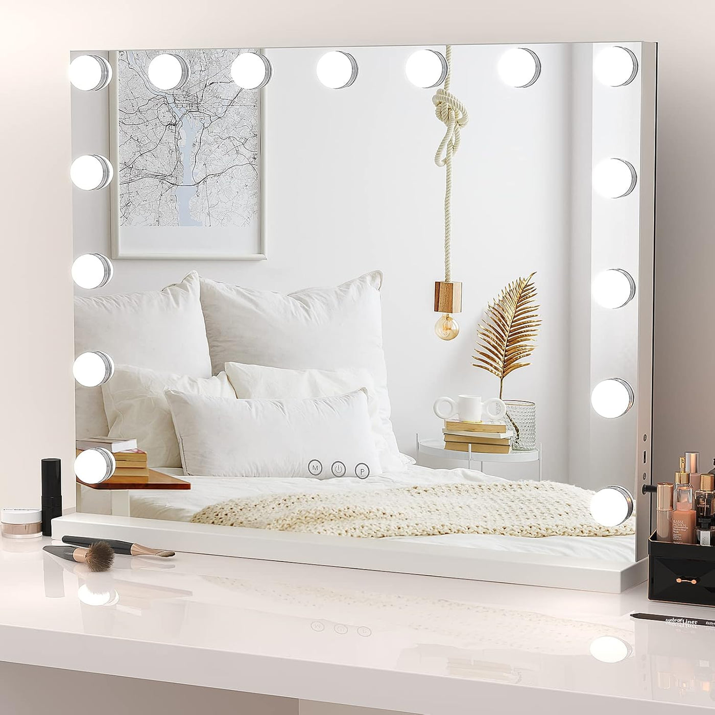 Dripex Hollywood Vanity Mirror with Lights, 58x42cm, 15 Bulbs, 3 Color Modes - Massive Discounts