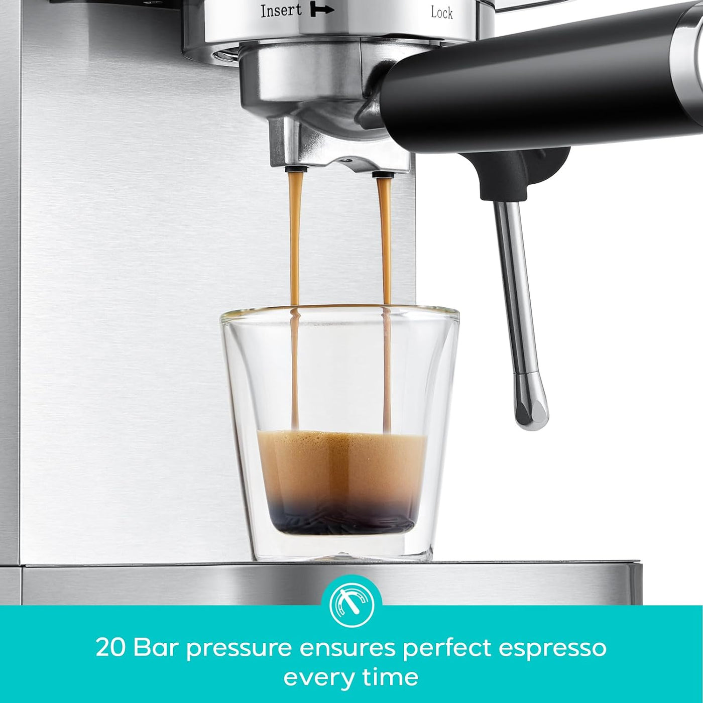 Espresso Coffee Machine 20 Bar Milk Frother Cappuccino Maker CASABREWS