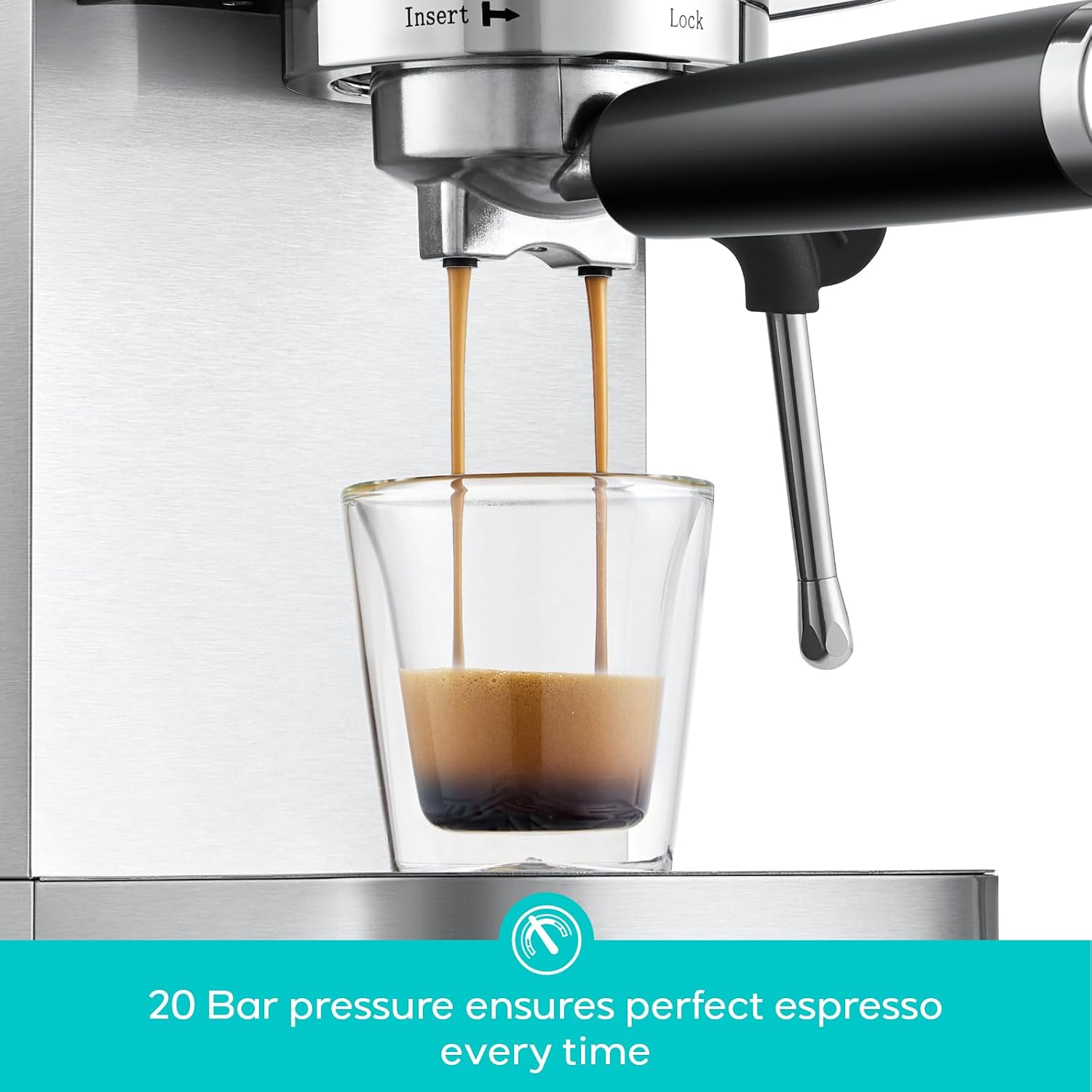 Espresso Coffee Machine 20 Bar Milk Frother Cappuccino Maker CASABREWS