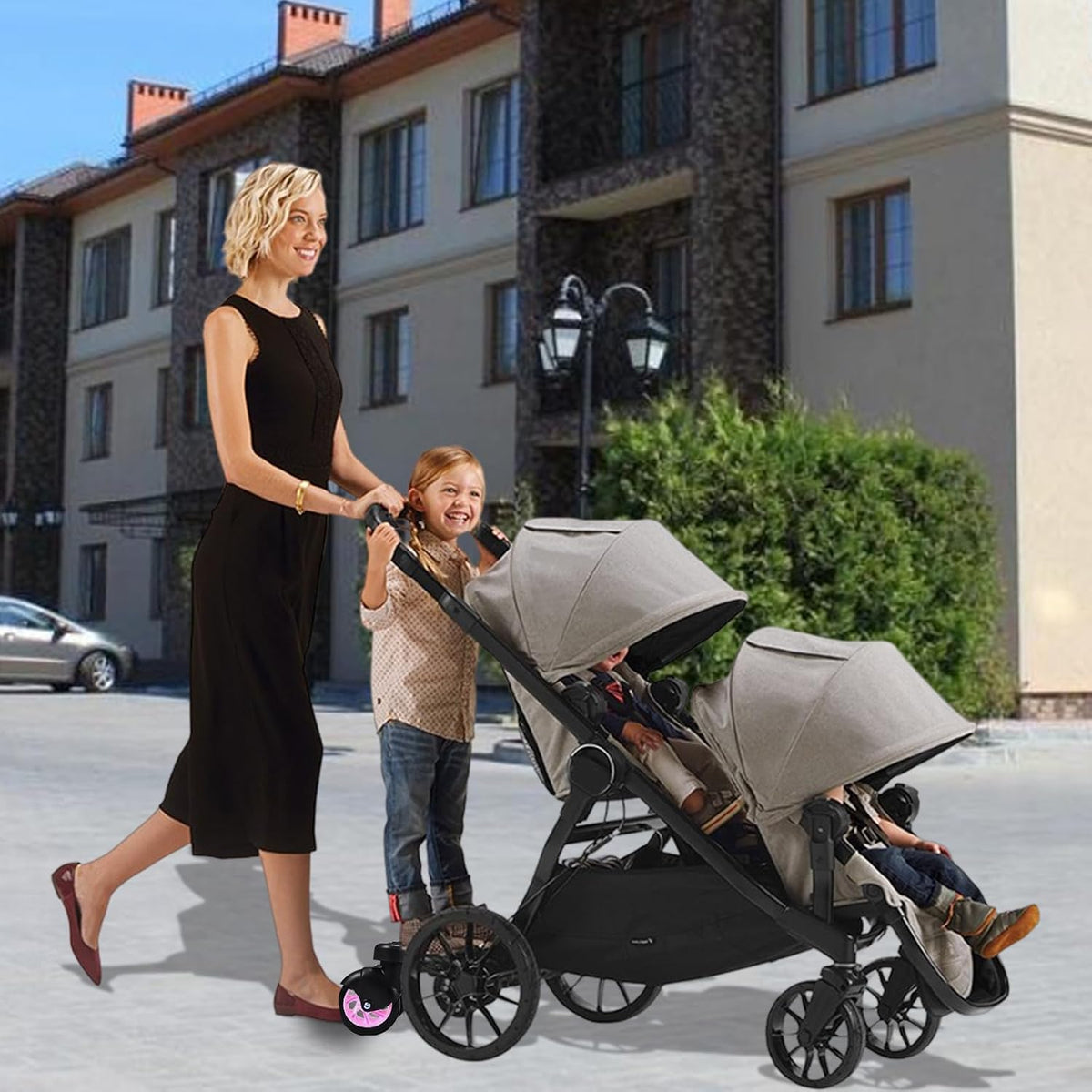 Buggy Board with Seat Toddler Stroller Ride On Board Universal Pushchair Platform