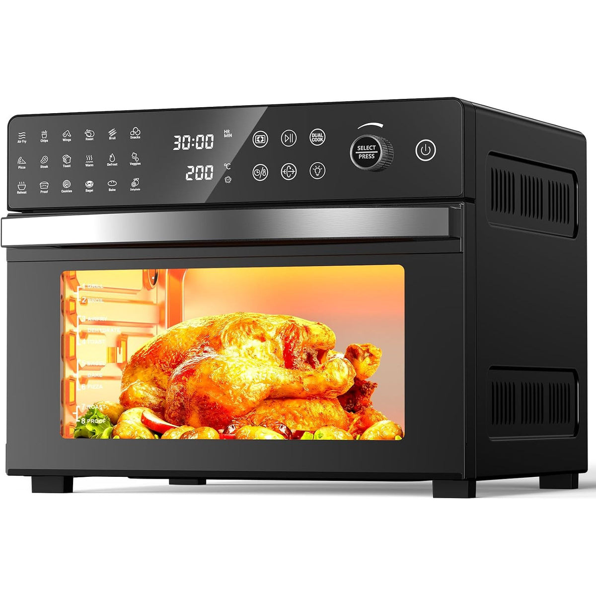 Air Fryer Oven 30L 1800W 18 in 1 Rotisserie Dual Cook Digital Touch XXXL Cooker