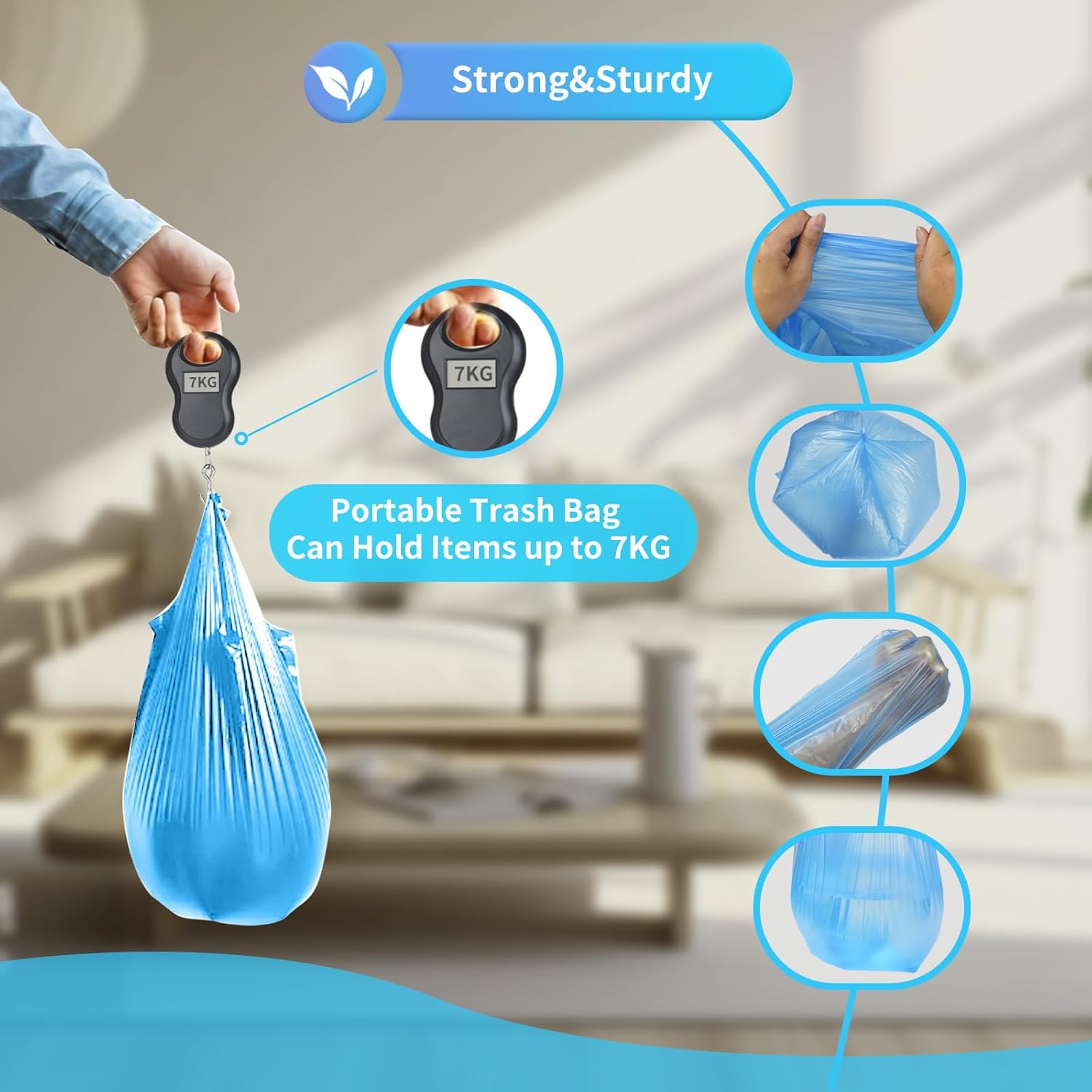 Heavy Duty Bin Bags 15L Drawstring Extra Strong 150 Pack Colourful O2frepak Waste