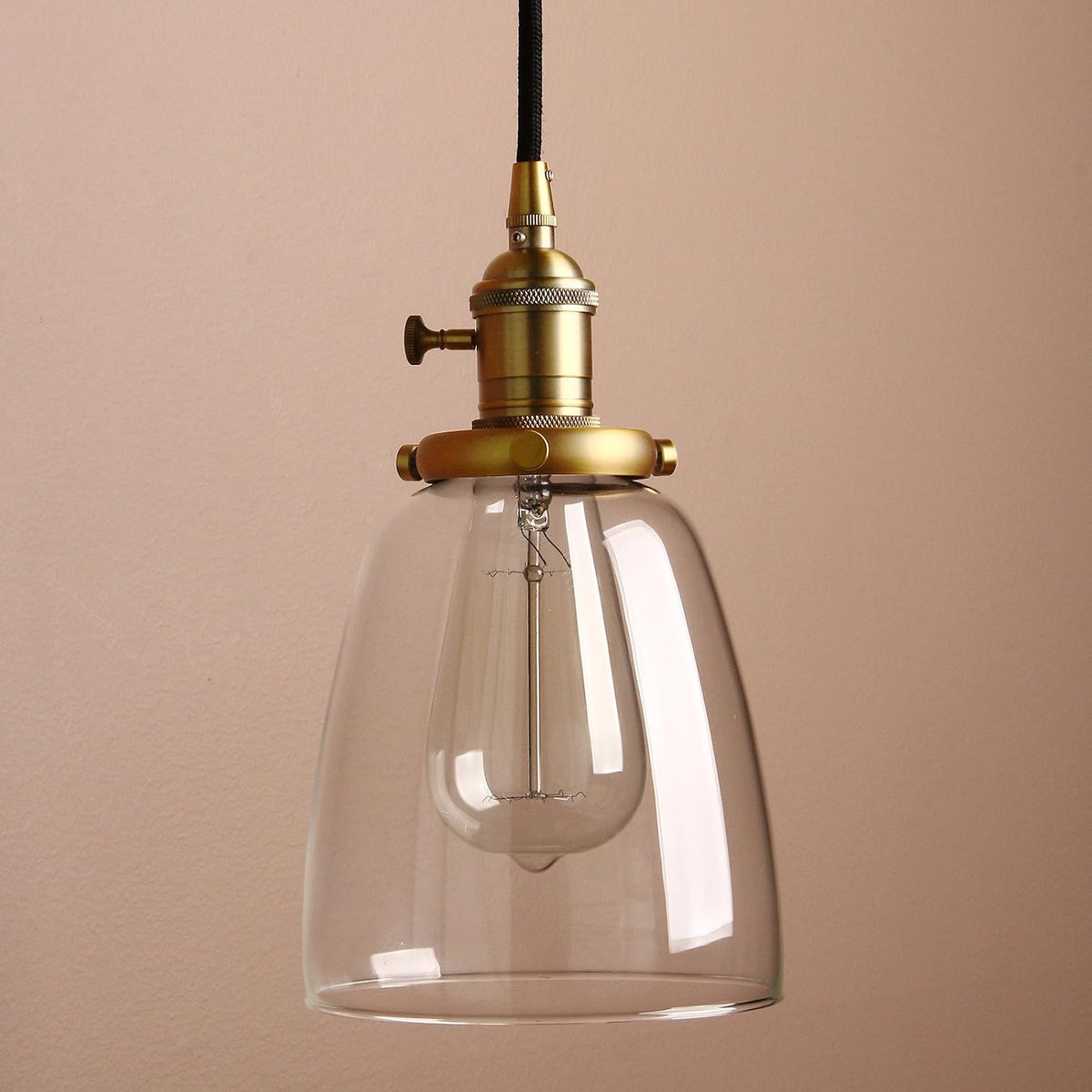 Industrial Pendant Light 3 Light Clear Glass Globe Vintage Bar Loft PathsOn Lamp