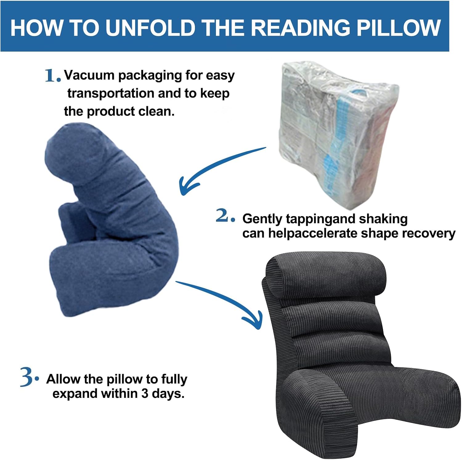 Reading Pillow for Bed Back Support Cuddle Cushion Sitting Upright Comfort Pillow