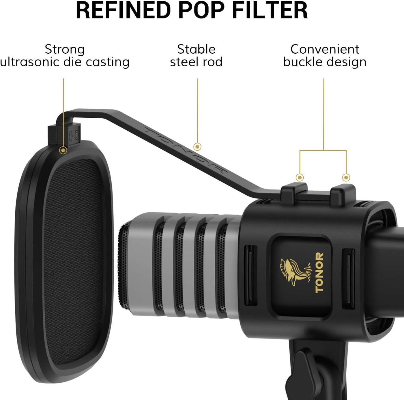 USB Microphone RGB Cardioid Condenser Gaming Podcast PC Mic TONOR Desktop
