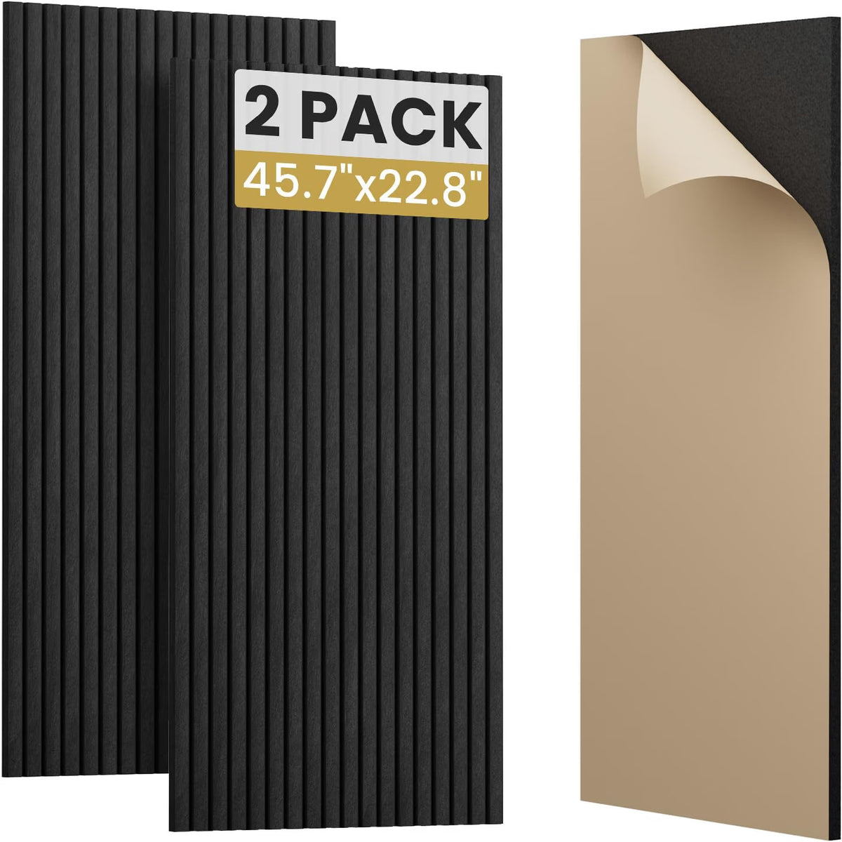 Acoustic Panels 2 Pack 3D Self Adhesive Sound Absorbing Wall Panels Black Studio