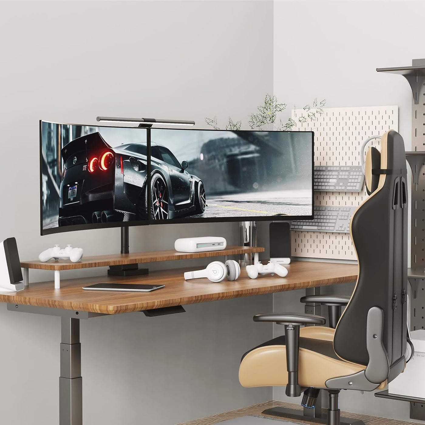 Dual Monitor Arm 24-57 Inch Heavy Duty 27kg VESA 200 Ultrawide Stacked Display