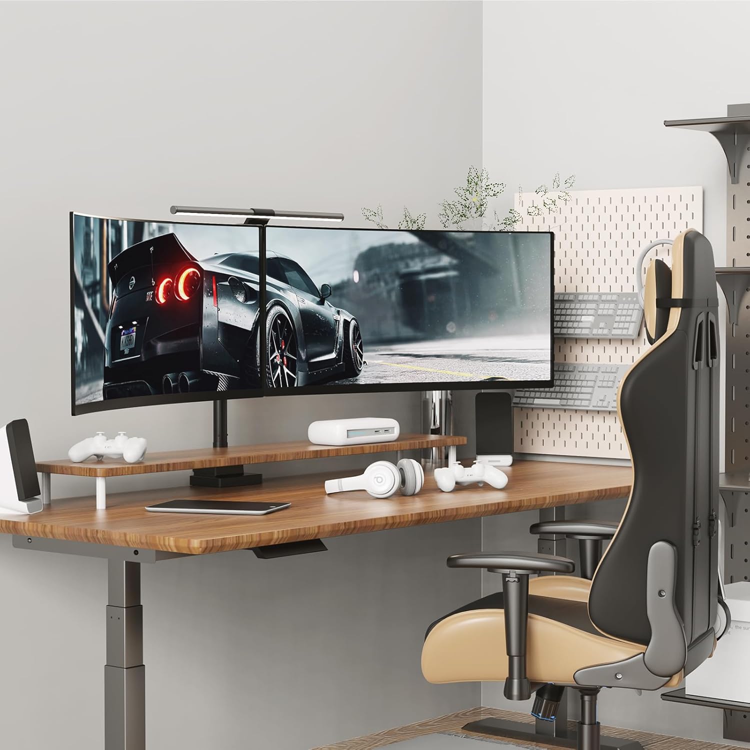 Dual Monitor Arm 24-57 Inch Heavy Duty 27kg VESA 200 Ultrawide Stacked Display