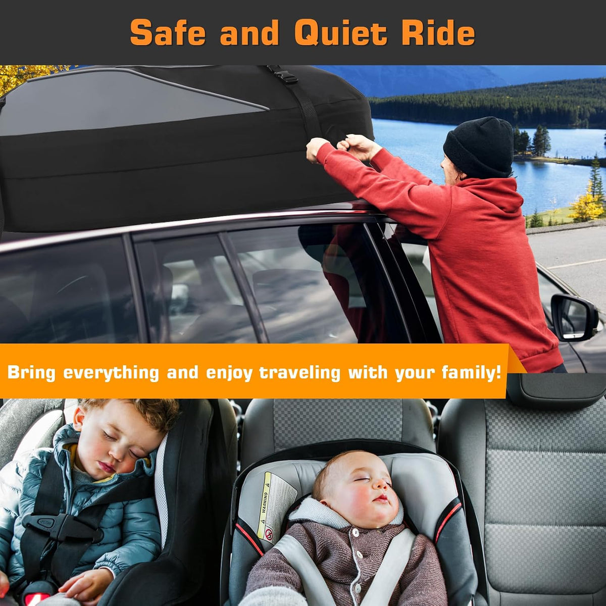 Car Roof Bag 407L Waterproof Foldable Soft Roof Box Cargo Carrier Sailnovo Travel