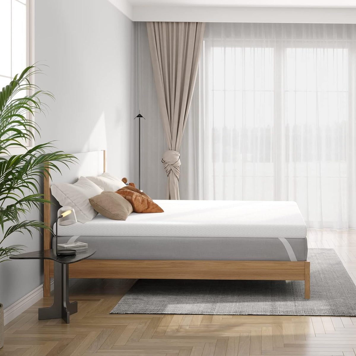 Memory Foam Mattress Topper King 150x200cm 4 Inch Cooling Gel Vesgantti