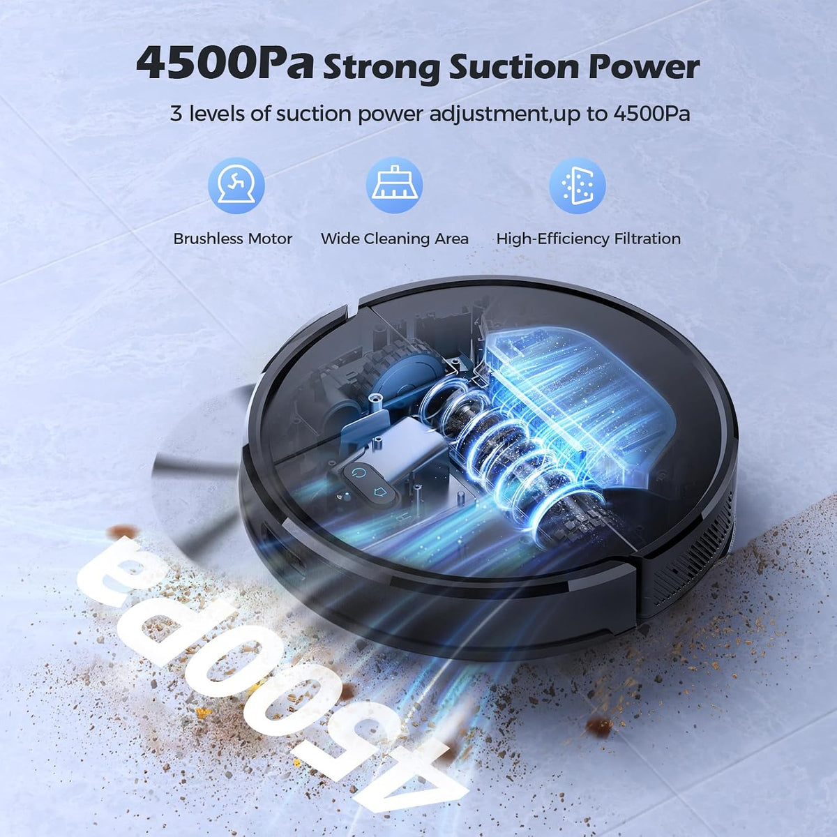 Robot Vacuum & Mop 4500Pa LiDAR WiFi Used No Mop Cloth Lubluelu SL68