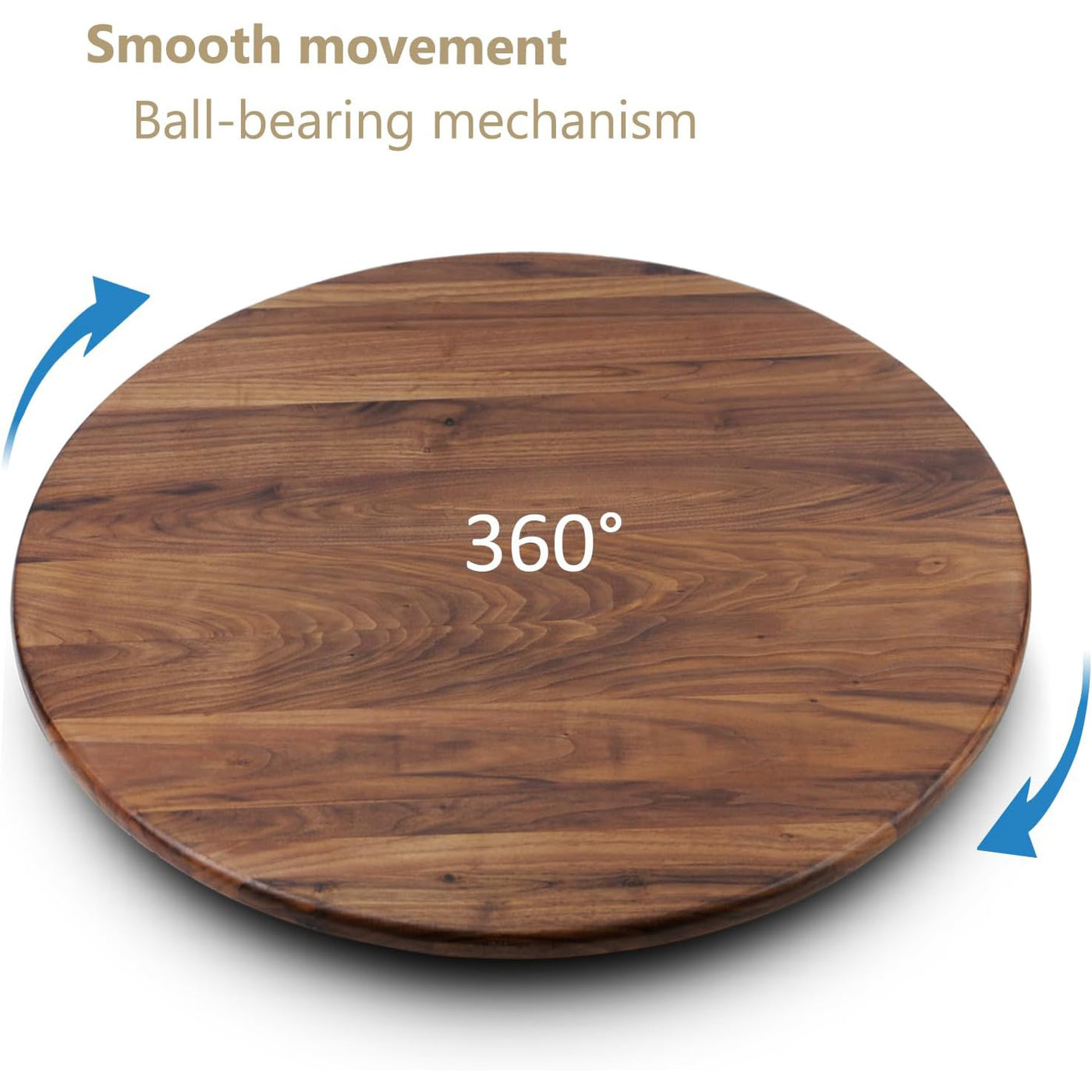 MAGIGO 30'' Black Walnut Wood Lazy Susan Organizer, Solid Rotating Tray