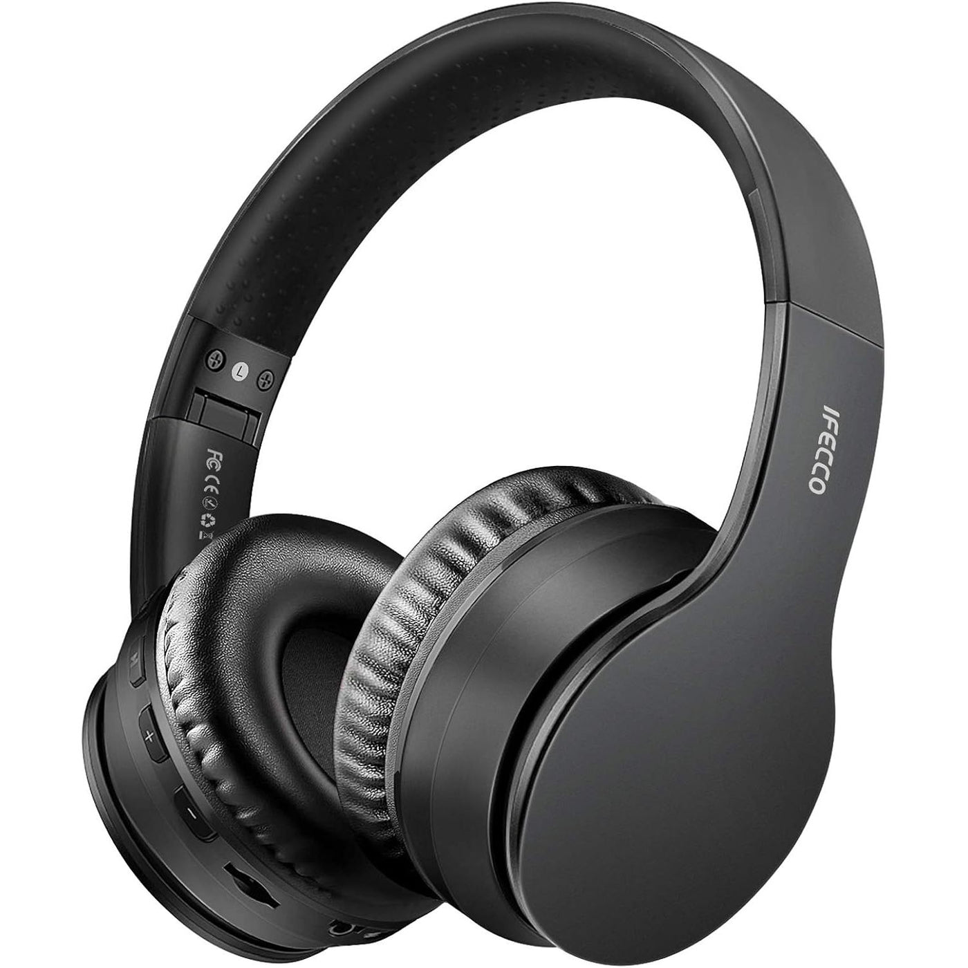 Black over-ear headphones with 'ifecco' branding on a white background