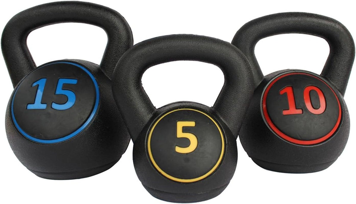Kettlebell Set 3 Piece 2.2kg 4.5kg 6.8kg Weights Stand Home Gym HIONRE KB01S