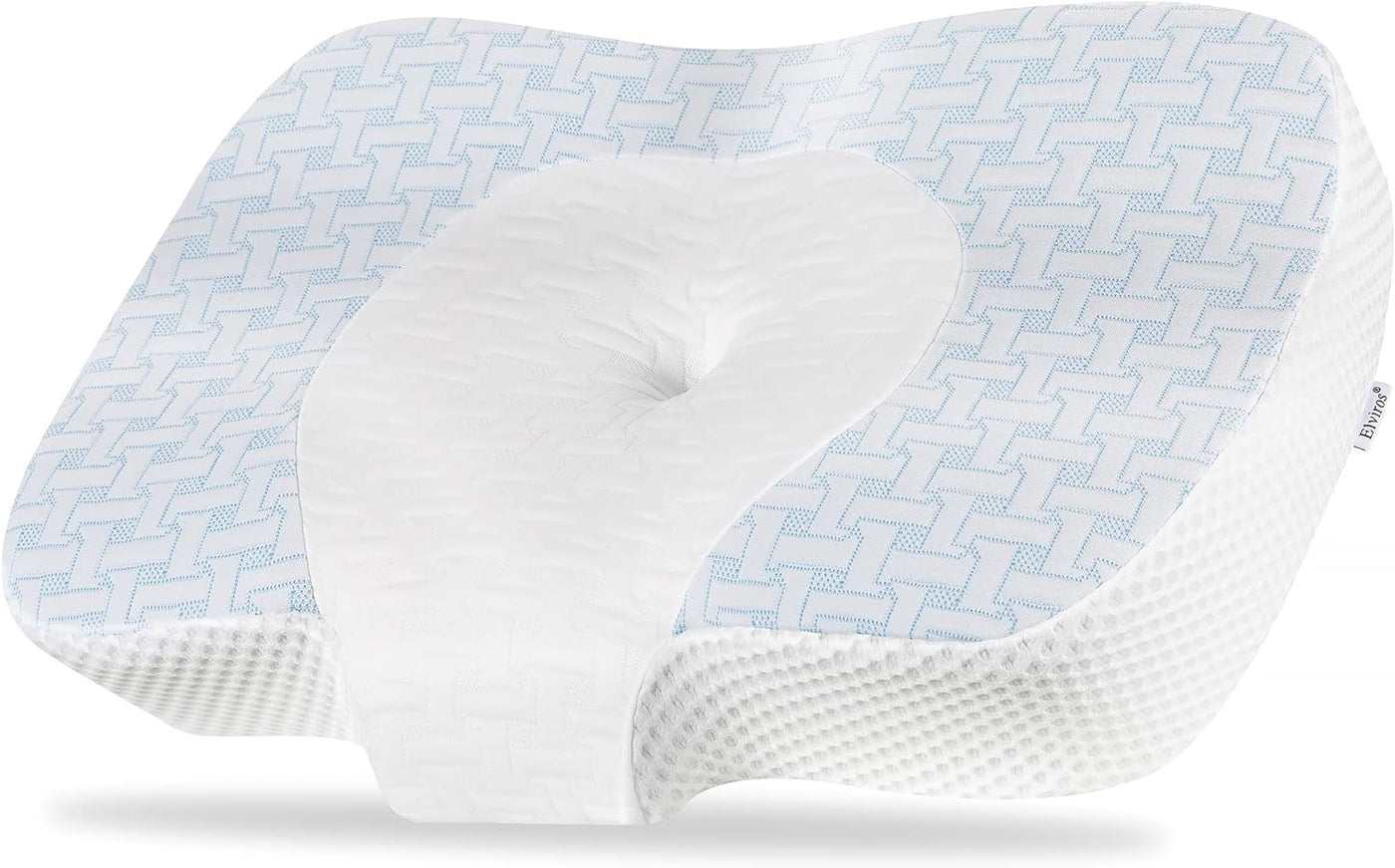 Elviros Memory Foam Neck Pillow for Side Sleeping, 60x38x8cm Queen Size