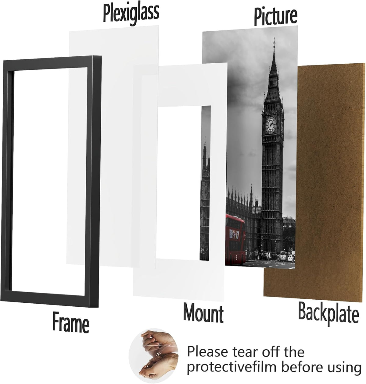A1 Picture Frames 4 Pack Black Poster Photo Wall Display Frames Home Decor