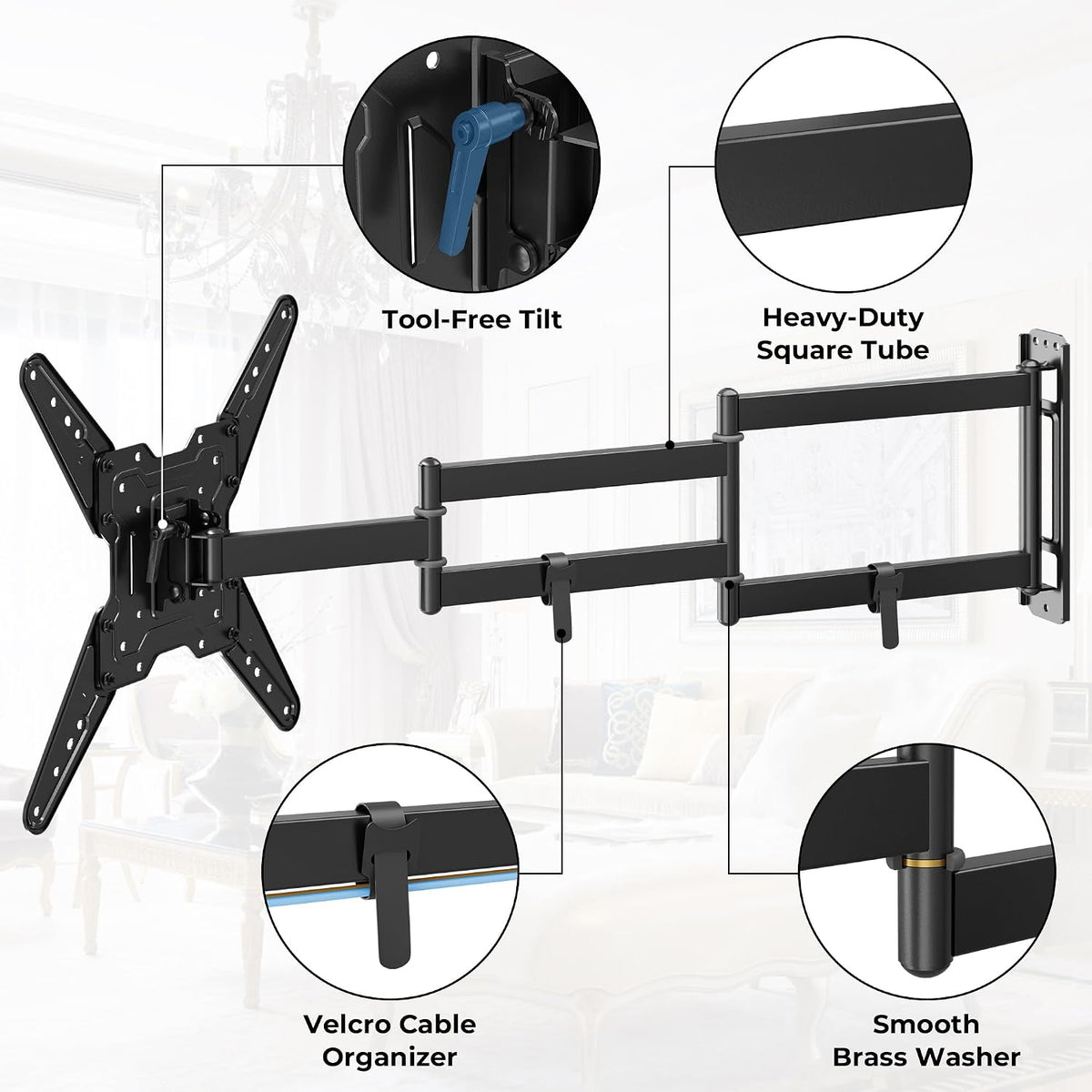 TV Wall Bracket 26-65 Inch 950mm Long Arm 35kg Full Motion Mount BONTEC Universal