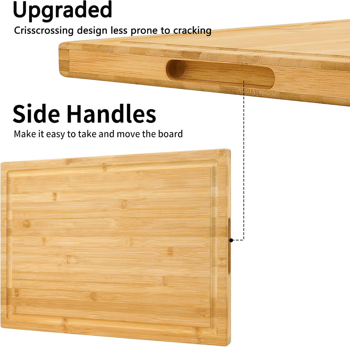 Bamboo Chopping Board 60x40x3.2cm Extra Large Thick Kitchen Cutting Utoplike