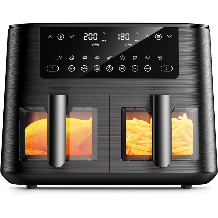 Dual Air Fryer 9L XL, 2 Drawers, 9-In-1 Presets, Touch Screen, Smart Finish - Massive Discounts