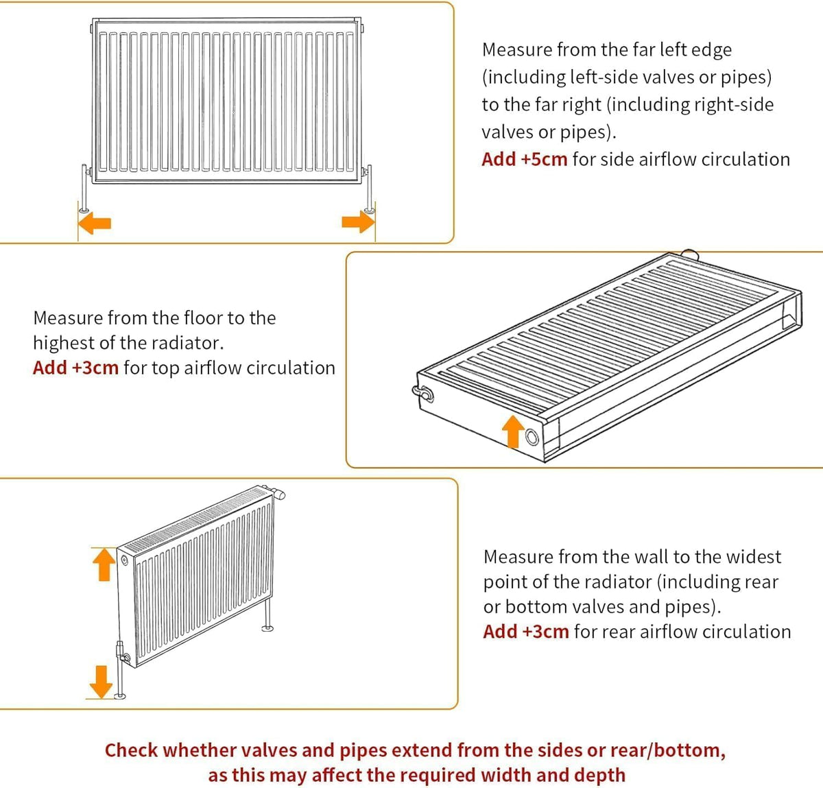 Radiator Cover 100cm Tall White MDF Horizontal Slat Medium Cabinet Fativo