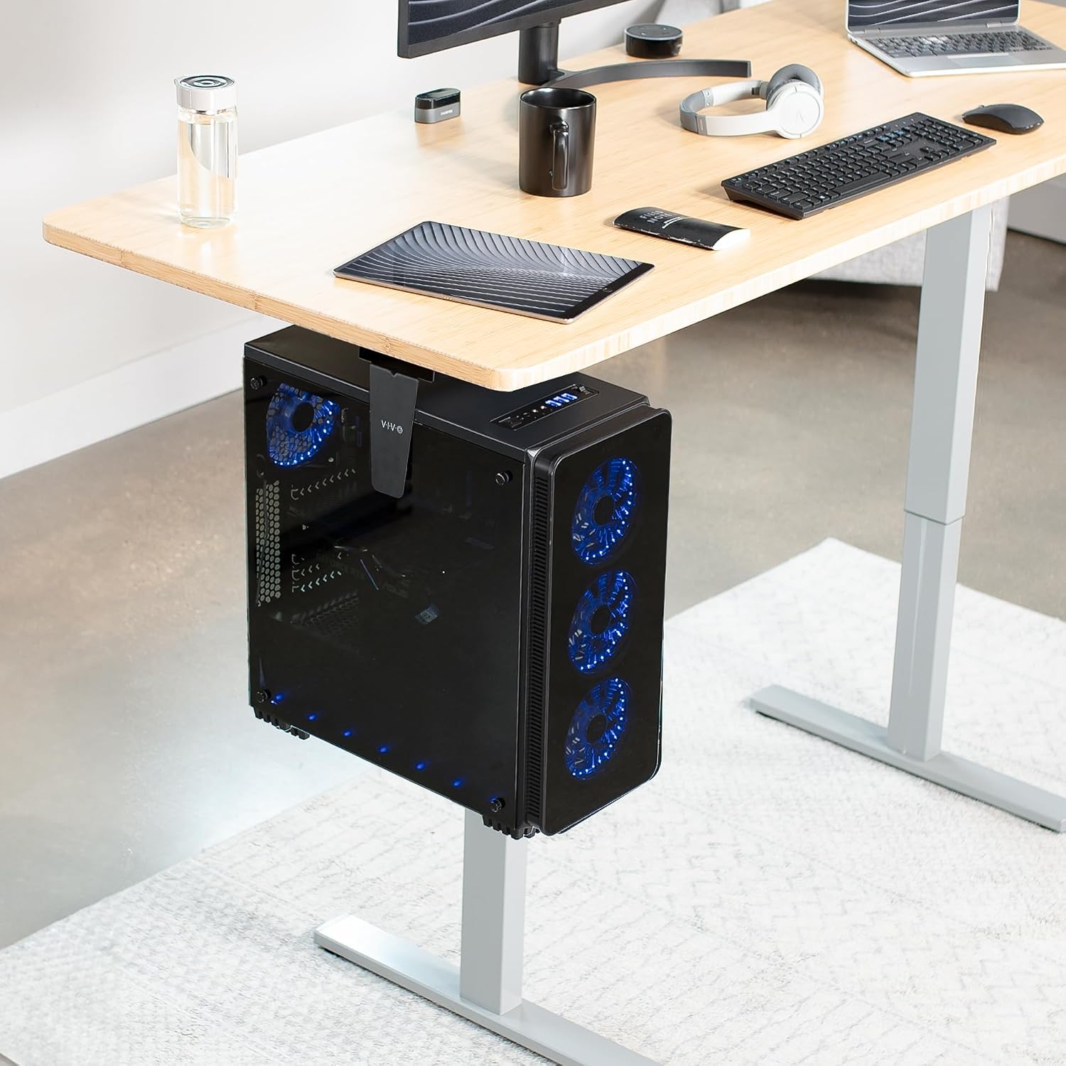 Under Desk PC Mount Adjustable Wall Computer Case Holder VIVO MOUNT-PC01