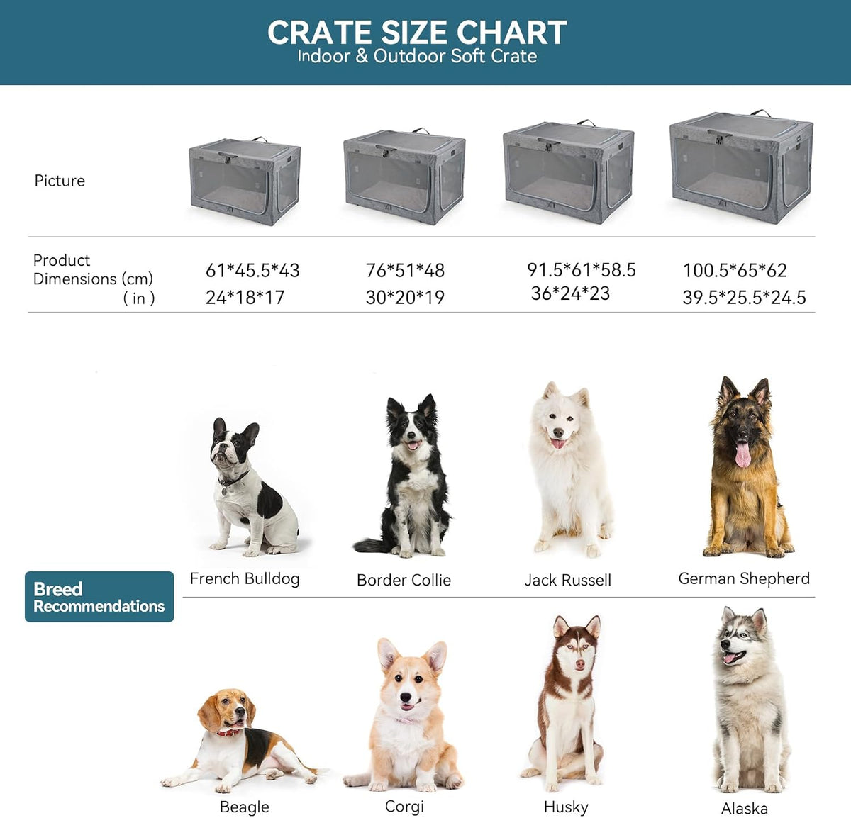 Portable Dog Crate 76x50x49cm Foldable Soft Pet Carrier Mesh Doors Grey Petsfit