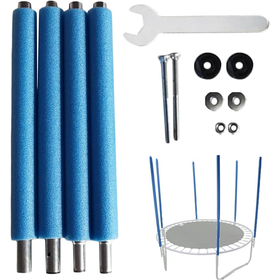 Trampoline Replacement Poles 1.96m Foam Padded Straight Tubes Screw Set Wrench