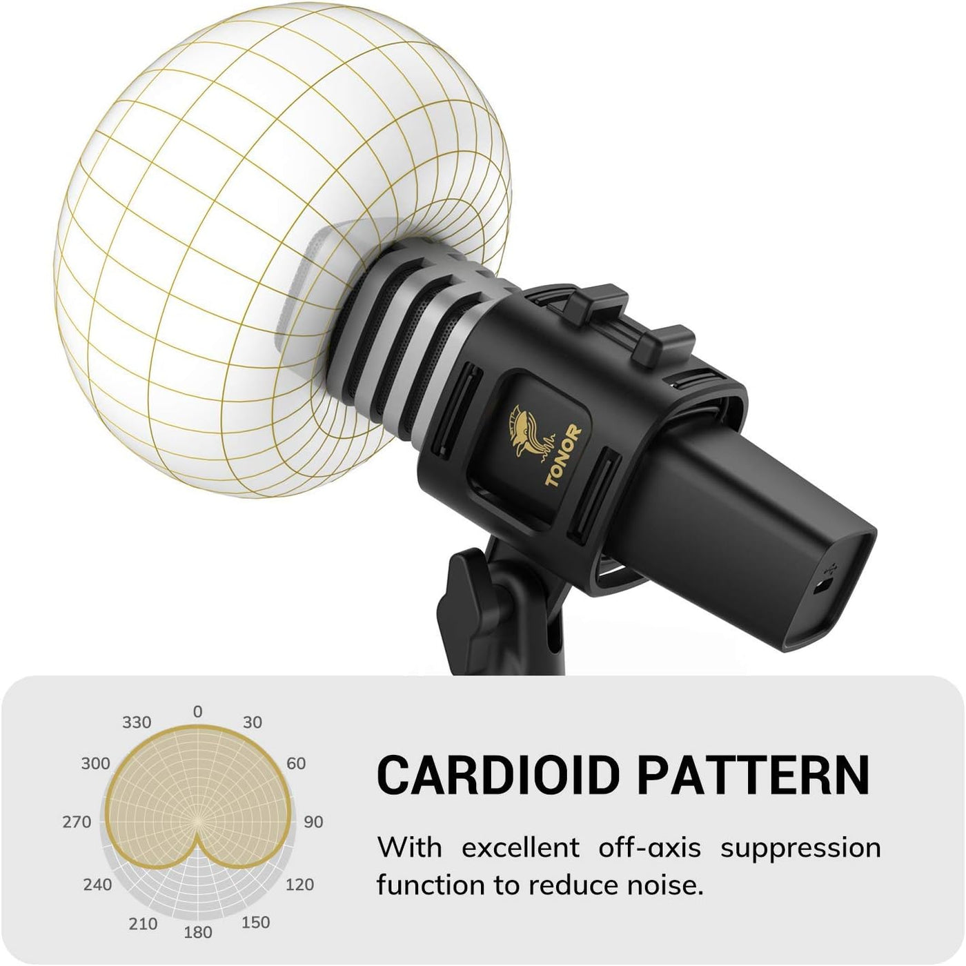 USB Microphone RGB Cardioid Condenser Gaming Podcast PC Mic TONOR Desktop