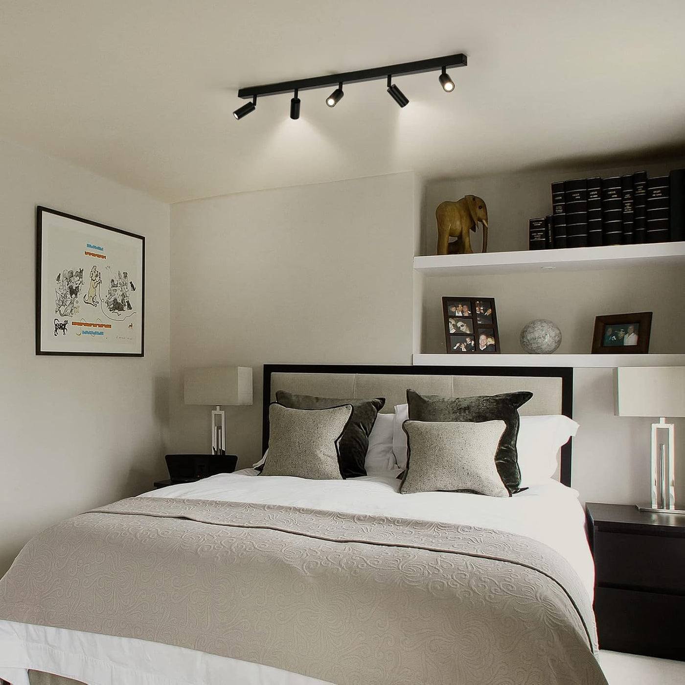 5 Way Ceiling Light Black Adjustable G9 LED Spotlights 4000K Eofiti Ceiling Lamp