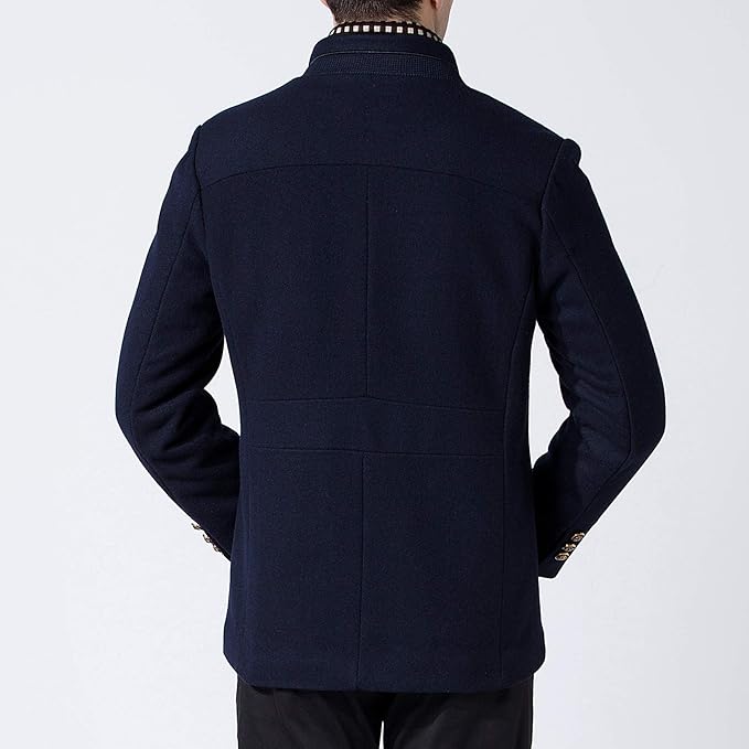 Navy blue jacket on a white background