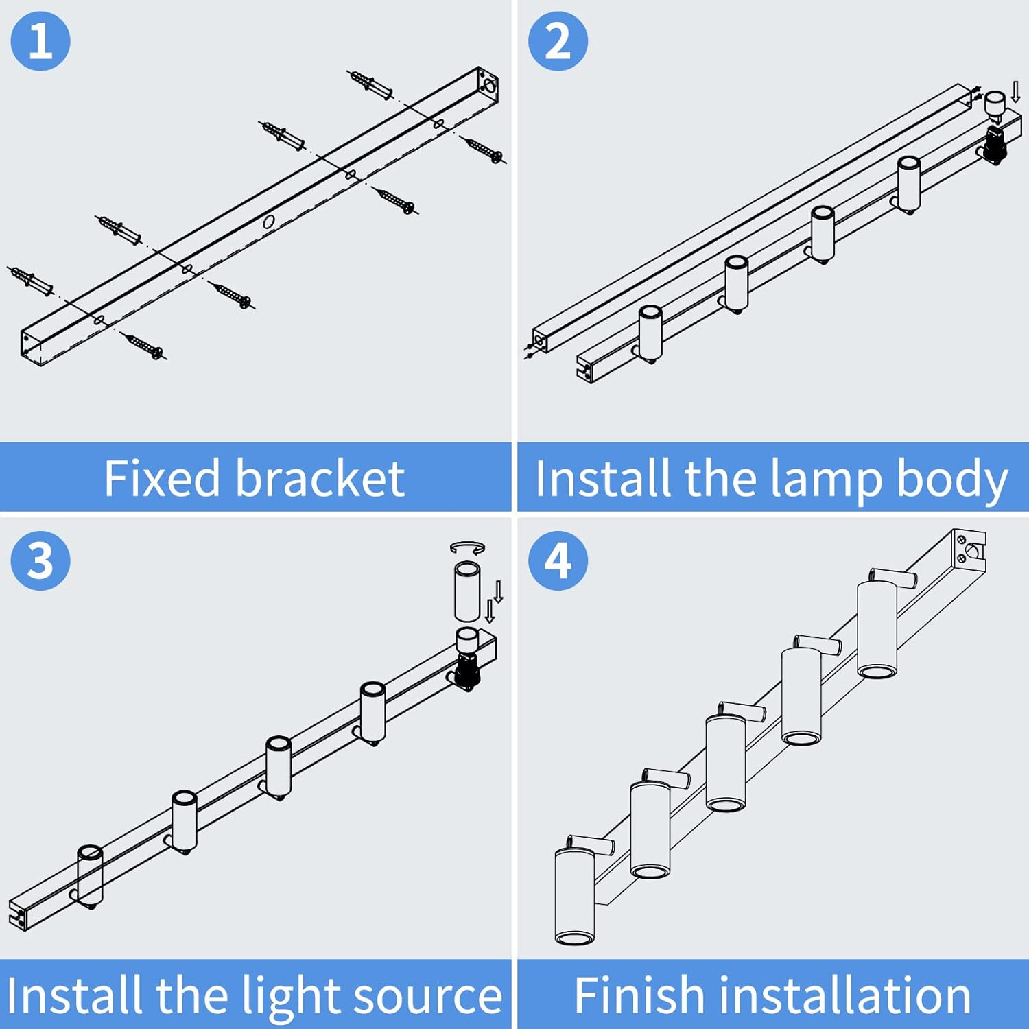 5 Way Ceiling Light Black Adjustable G9 LED Spotlights 4000K Eofiti Ceiling Lamp