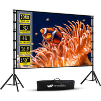 Projector Screen 150 Inch 4K HD Stand Carry Bag Portable Outdoor Wootfairy