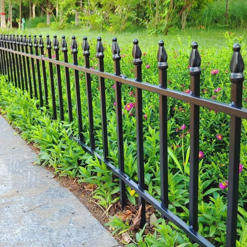 Metal Garden Fence 45cm x 2.8m 5 Panels Decorative Border Edging Thealyn Outdoor