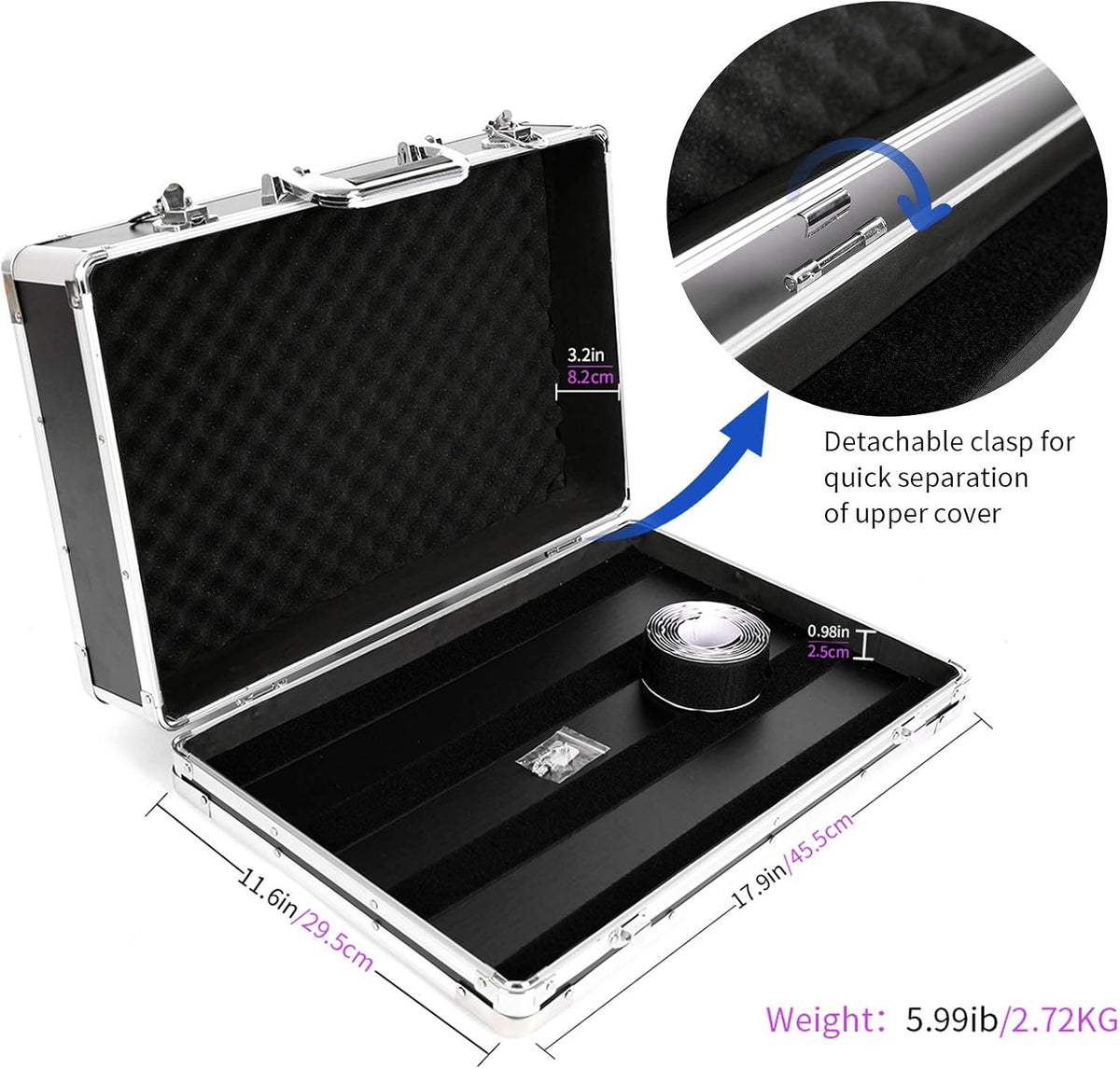 Guitar Multi Effect Pedal Case 17.9x11.6x4.2in Protective GHOSTFIRE T-EC8