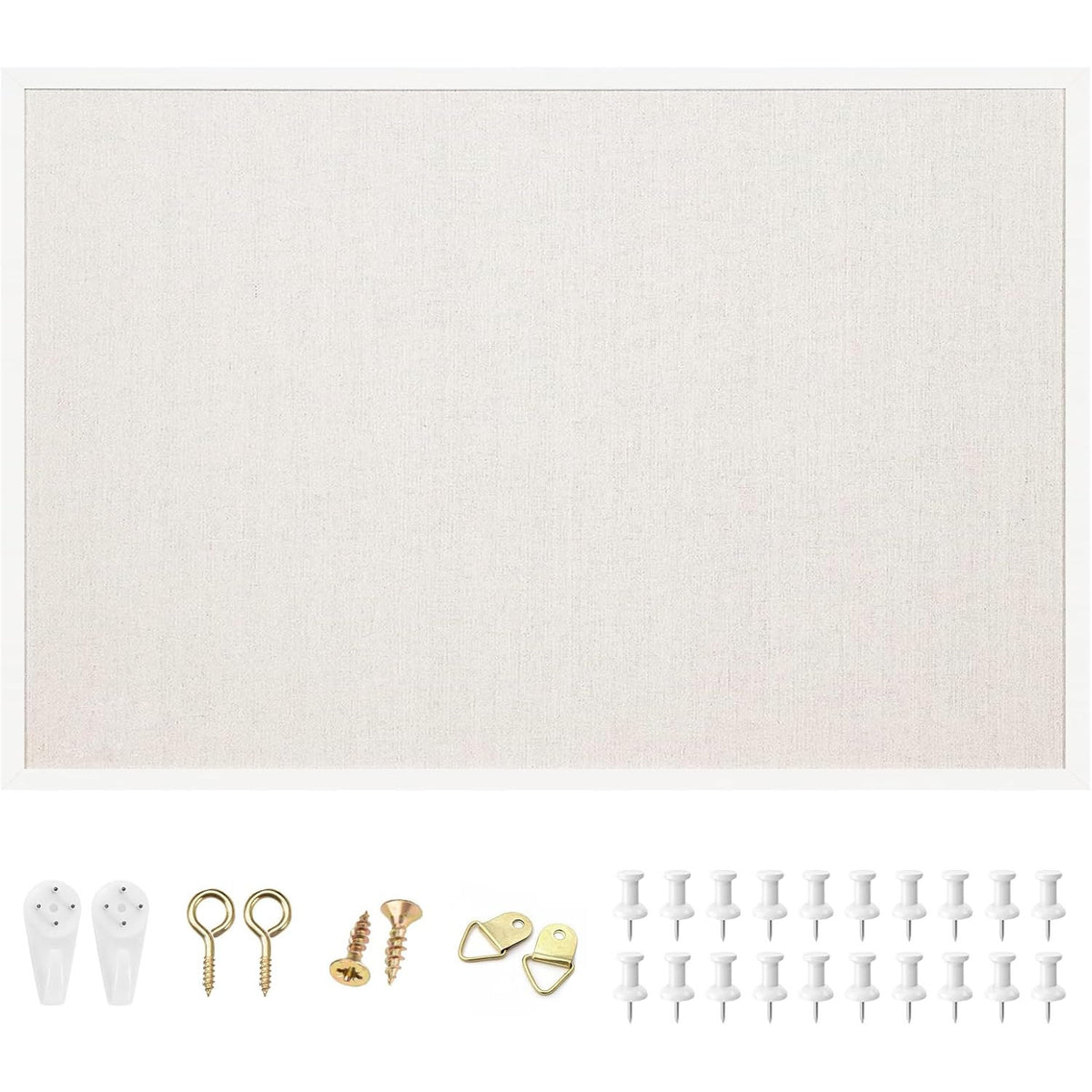 Bulletin Board 90x60cm White Frame Wall Mounted Notice Pin Board OWLKELA Office