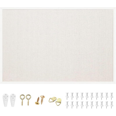 Bulletin Board 90x60cm White Frame Wall Mounted Notice Pin Board OWLKELA Office