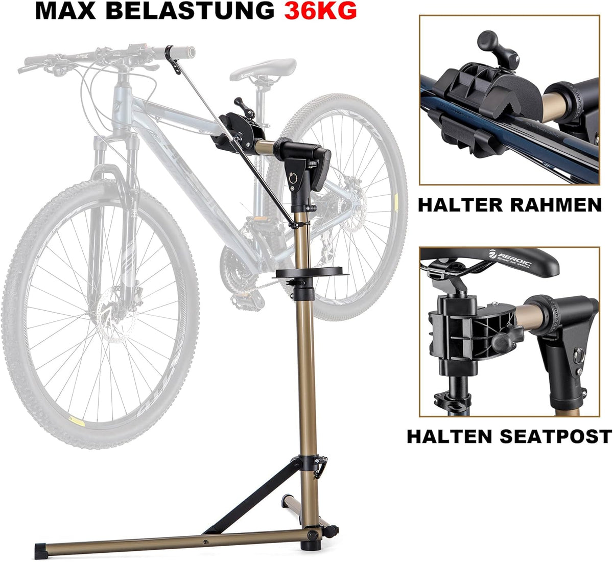 Bike Repair Stand Foldable Adjustable 360 Rotating 36kg MTB Road E-Bike CXWXC