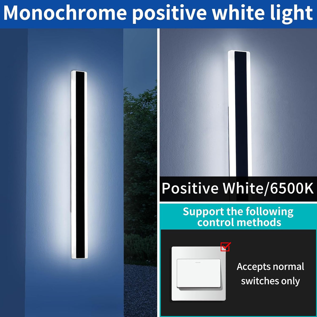 Outdoor Wall Light 120cm LED IP65 Waterproof 6500K Aluminium Porch Garden Lamp