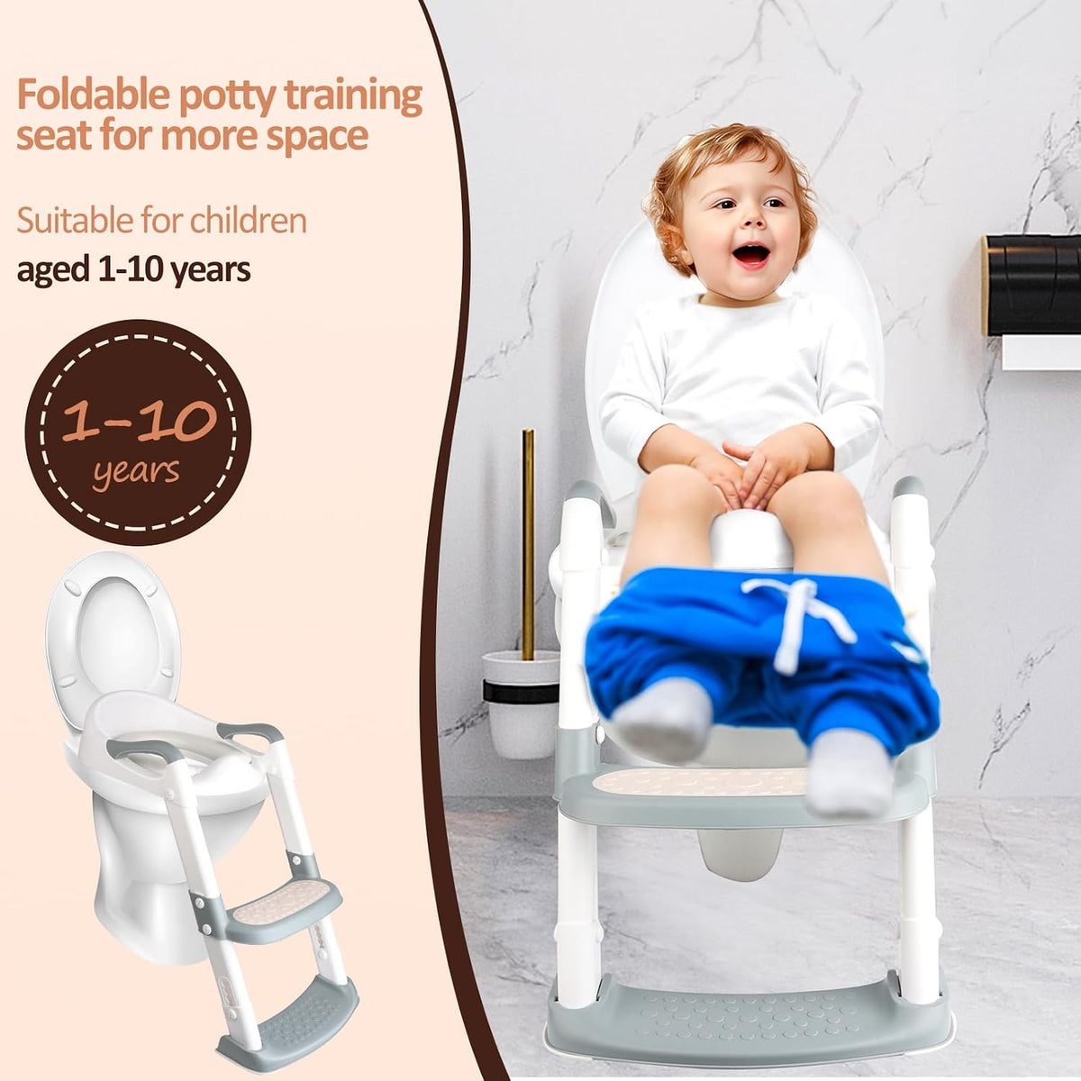 Kids Toilet Training Seat with Steps 2 in 1 Non Slip Splash Guard talifoca Potty